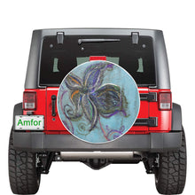 Load image into Gallery viewer, Graffiti Flower Blue 32 Inch Spare Tire Cover