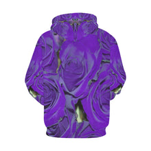 Load image into Gallery viewer, Rose Bouquet Flower Purple All Over Print Hoodie for Women (USA Size) (Model H13)