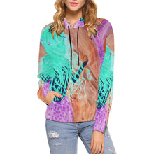 Load image into Gallery viewer, Mermaid MMZ Pink All Over Print Hoodie for Women (USA Size) (Model H13)