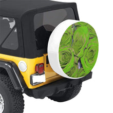 Load image into Gallery viewer, Rose Bouquet Flower Green 32 Inch Spare Tire Cover