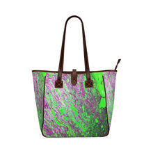 Load image into Gallery viewer, Marbled Abstract Green and Purple Classic Tote Bag (Model 1644)