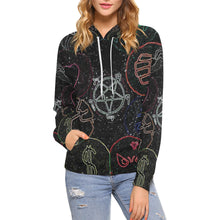 Load image into Gallery viewer, Dante's Inferno Glowing All Over Print Hoodie for Women (USA Size) (Model H13)