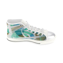 Load image into Gallery viewer, Abstract Circles Aqua Women's Classic High Top Canvas Shoes (Model 017)
