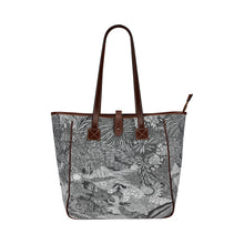 Load image into Gallery viewer, Pleasantly Paisley Black and White Classic Tote Bag (Model 1644)