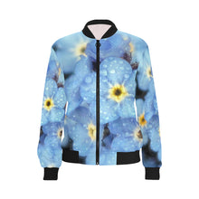 Load image into Gallery viewer, Forget Me Not Flower All Over Print Bomber Jacket for Women (Model H36)
