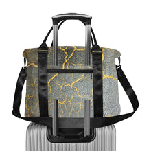 Load image into Gallery viewer, Crackling Yellow Large Capacity Duffle Bag (Model 1715)