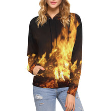 Load image into Gallery viewer, Feathery Flames All Over Print Hoodie for Women (USA Size) (Model H13)