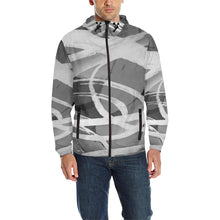 Load image into Gallery viewer, Abstract Circles Black and White All Over Print Quilted Windbreaker for Men (Model H35)