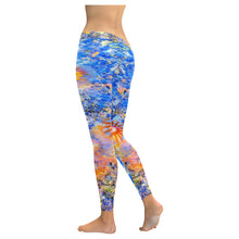 Load image into Gallery viewer, Jellyfish Blooms Orange Low Rise Leggings (Invisible Stitch) (Model L05)