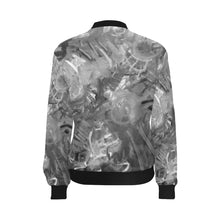 Load image into Gallery viewer, Graffiti Abstract Black and White All Over Print Bomber Jacket for Women (Model H36)