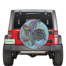 Load image into Gallery viewer, Graffiti Flower Blue 34 Inch Spare Tire Cover