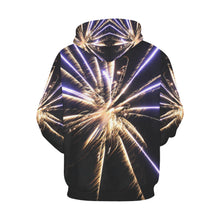 Load image into Gallery viewer, Fireworks Star Yellow All Over Print Hoodie for Women (USA Size) (Model H13)