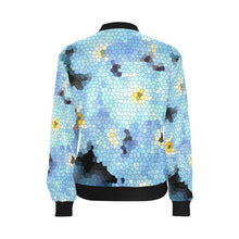Load image into Gallery viewer, Forget Me Not Flower Mosaic All Over Print Bomber Jacket for Women (Model H36)