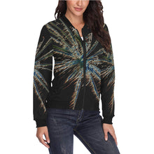 Load image into Gallery viewer, Fireworks Star Glowing All Over Print Bomber Jacket for Women (Model H36)