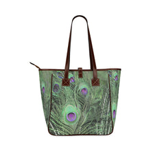 Load image into Gallery viewer, Peacock Feathers Green Classic Tote Bag (Model 1644)