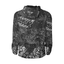 Load image into Gallery viewer, Dark Paisley Black and White All Over Print Quilted Windbreaker for Men (Model H35)