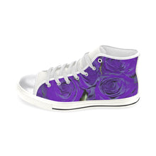 Load image into Gallery viewer, Rose Bouquet Flower Purple Women's Classic High Top Canvas Shoes (Model 017)