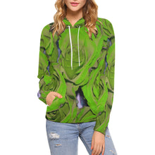 Load image into Gallery viewer, Rose Bouquet Flower Green All Over Print Hoodie for Women (USA Size) (Model H13)