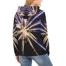 Load image into Gallery viewer, Fireworks Star Yellow All Over Print Hoodie for Women (USA Size) (Model H13)