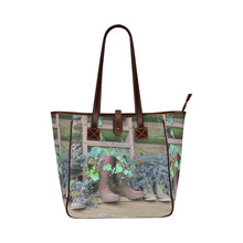 Load image into Gallery viewer, Blooming Boots Flower Blue Classic Tote Bag (Model 1644)
