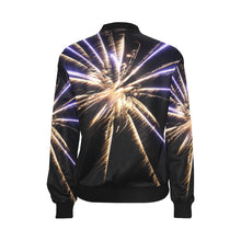 Load image into Gallery viewer, Fireworks Star Yellow All Over Print Bomber Jacket for Women (Model H36)