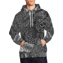Load image into Gallery viewer, Cresent Paisley Black and White All Over Print Hoodie for Men/Large Size (USA Size) (Model H13)