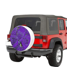 Load image into Gallery viewer, Rose Bouquet Flower Purple 30 Inch Spare Tire Cover