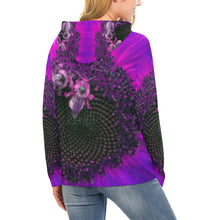Load image into Gallery viewer, Busy Bee Sunflower Purple All Over Print Hoodie for Women (USA Size) (Model H13)