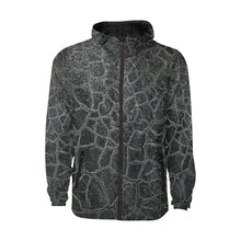 Load image into Gallery viewer, Crackle Black All Over Print Quilted Windbreaker for Men (Model H35)