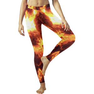Sea of Flames Low Rise Leggings (Invisible Stitch) (Model L05)