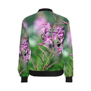 Fireweed Flower All Over Print Bomber Jacket for Women (Model H36)