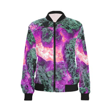 Load image into Gallery viewer, Molten Flames Magenta All Over Print Bomber Jacket for Women (Model H36)