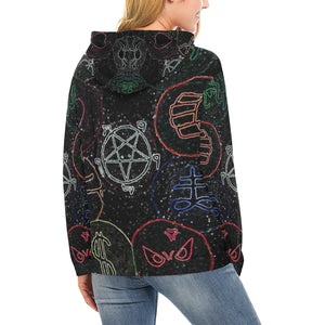 Dante's Inferno Glowing All Over Print Hoodie for Women (USA Size) (Model H13)