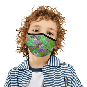Graffiti Abstract Green Mouth Mask in One Piece (2 Filters Included) (Model M02)