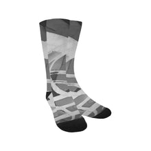Load image into Gallery viewer, Abstract Circles Black and White Trouser Socks (For Men)