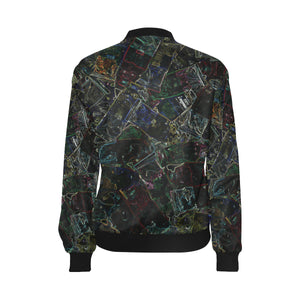 Oil Paints Glowing All Over Print Bomber Jacket for Women (Model H36)