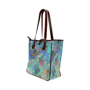 Graffiti Abstract Aqua Classic Tote Bag (Model 1644)