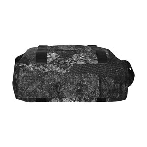 Dark Paisley Black and White Large Capacity Duffle Bag (Model 1715)