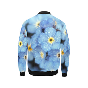 Forget Me Not Flower Kids' All Over Print Bomber Jacket (Model H40)
