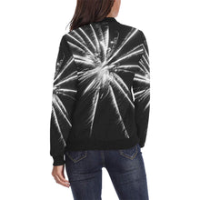 Load image into Gallery viewer, Fireworks Star Black and White All Over Print Bomber Jacket for Women (Model H36)