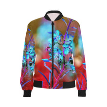 Load image into Gallery viewer, Fireweed Flower Blue All Over Print Bomber Jacket for Women (Model H36)