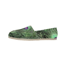 Load image into Gallery viewer, Peacock Feathers Green Unisex Classic Canvas Slip-On (Model 1206)
