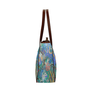 Graffiti Abstract Blue Classic Tote Bag (Model 1644)