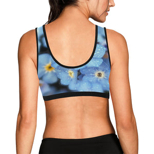 Forget Me Not Flower Women's All Over Print Sports Bra (Model T52)