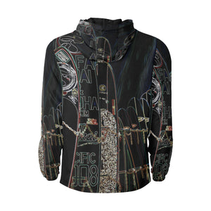 Surfboards Glowing All Over Print Quilted Windbreaker for Men (Model H35)