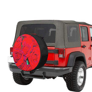 Rose Bouquet Flower Red 34 Inch Spare Tire Cover