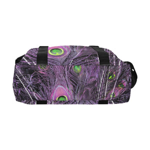 Peacock Feathers Purple Large Capacity Duffle Bag (Model 1715)