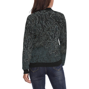 Moss Glowing All Over Print Bomber Jacket for Women (Model H36)