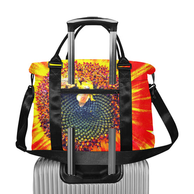Busy Bee Sunflower Orange Large Capacity Duffle Bag (Model 1715)