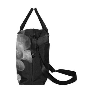 Jellyfish Black and White Large Capacity Duffle Bag (Model 1715)